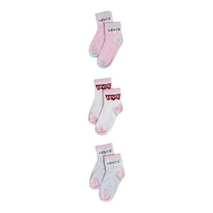 Levi's Girls Pink White and Gray Ankle Socks 3 Pack